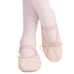Girls Daisy Pink Leather Ballet Shoe - Kinderdance Columbus